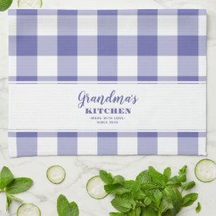 Custom Oma's Kitchen Periwinkle Blue Elegant Geschirrtuch
