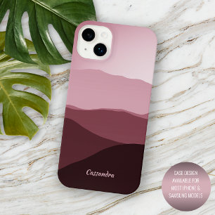 Custom Ombre Mauve Taupe Light Blush Pink Abstrakt iPhone 14 Plus Hülle