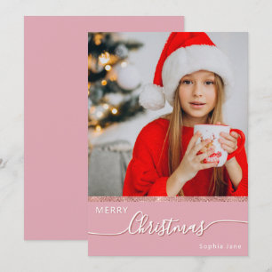 Custom One Foto Pink Frohe Weihnachten