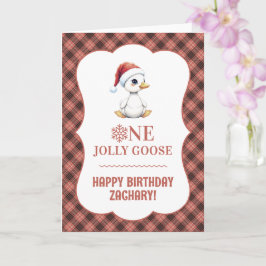Custom One Jolly Goose December First Birthday Karte