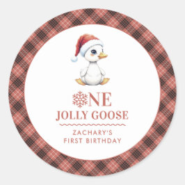 Custom One Jolly Goose December First Birthday Runder Aufkleber