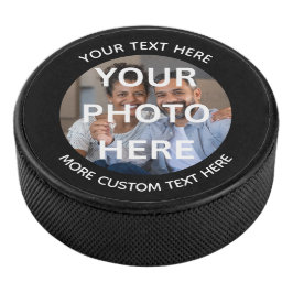 Custom One-of-a-Kind Personalized Photo & Text Eishockey Puck
