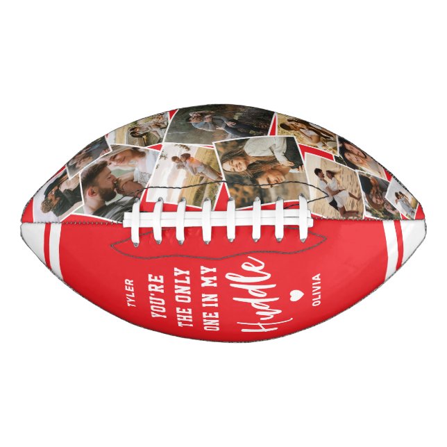 Custom “Only One in My Huddle” 12 Photo Football (Vorderseite)