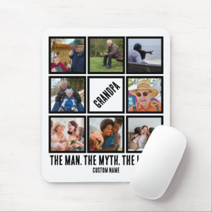 Custom Opa der Mann Mythos Legende 8 Foto Collage Mousepad