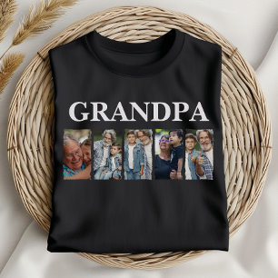 Custom Opa Foto Collage Personalisiertes Geschenk T-Shirt