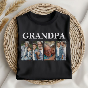 Custom Opa Foto Collage Personalisiertes Geschenk T-Shirt