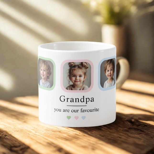 Custom Opa mit 2 Grandkids Foto Geschenk Espressotasse (Von Creator hochgeladen)