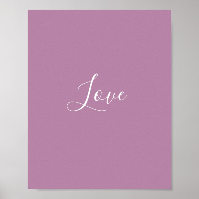 Custom Opera Mauve Solid Color Minimalistische Hoc Poster (Vorne)