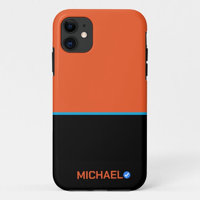 Custom Orange Blue Stripes Case-Mate iPhone Hülle (Rückseite)