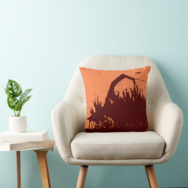 Custom Orange Burgundy Stall Throw Kissen