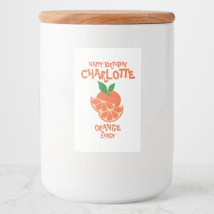 Custom Orange Candy Jar Label Lebensmitteletikett