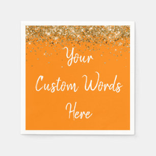 Custom Orange Geburtstagsparty Anniversary Graduat Serviette