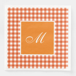 Custom Orange Gingham Kariert Serviette