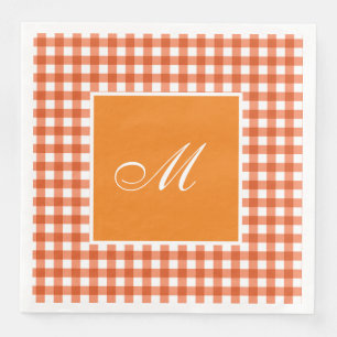 Custom Orange Gingham Kariert Serviette