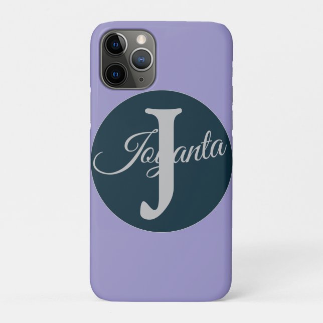 Custom  orange greay blue Monogram Elegant Case-Mate iPhone Hülle (Rückseite)