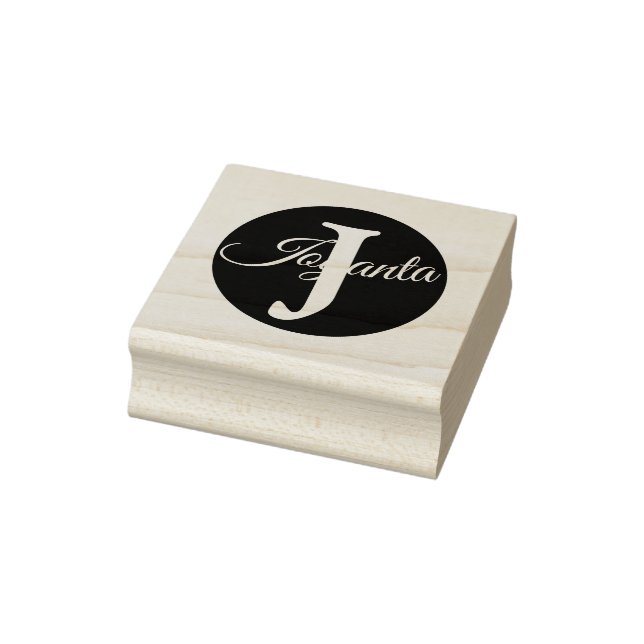 Custom  orange greay blue Monogram Elegant Gummistempel (Stempel)