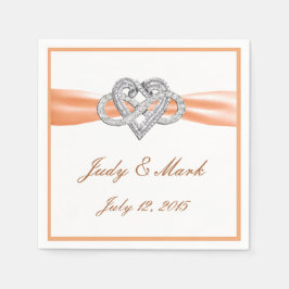 Custom Orange Infinity Heart Paper Napkins Serviette