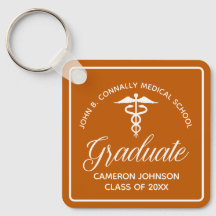 Custom Orange Medical School Graduation Keepsake
