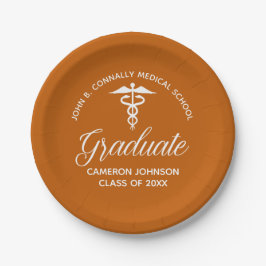 Custom Orange Medical School Graduation Party Pappteller
