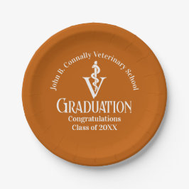 Custom Orange Veterinary School Graduation Party Pappteller