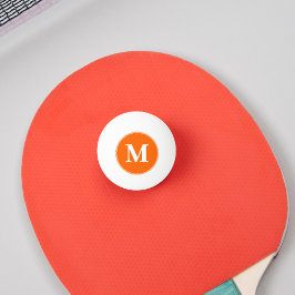 Custom Orange White Monogrammed Table Tennis Beer Tischtennisball