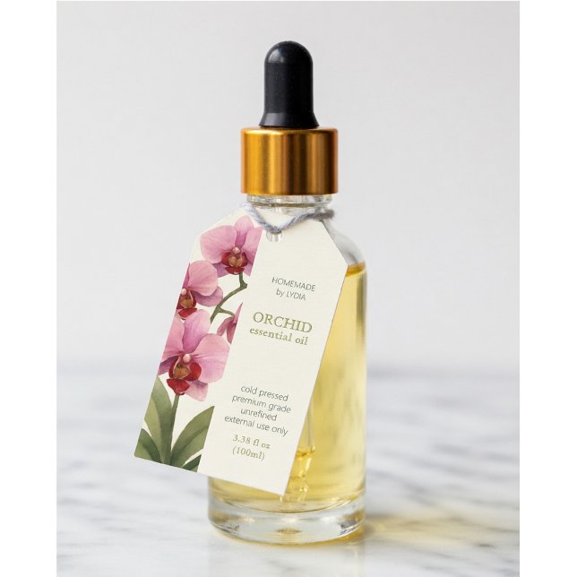 Custom Orchid Essential Oil Business Tag Geschenkanhänger (Von Creator hochgeladen)