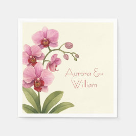 Custom Orchid Floral Paper Napkins Serviette