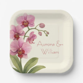 Custom Orchid Floral Pappteller