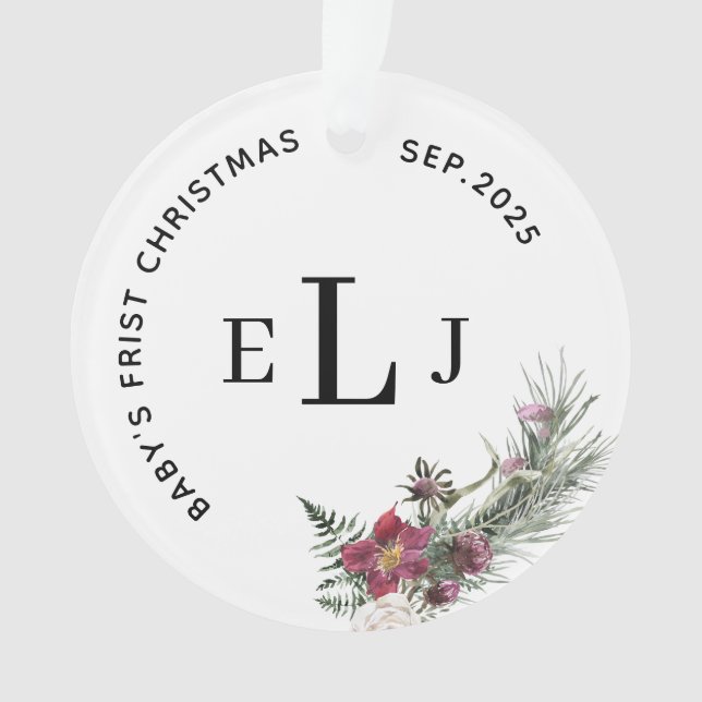 Custom Ornament for Baby's First Christmas & Date (Vorderseite)