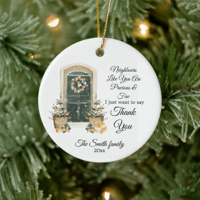 custom ornament for neighbor couple - families (Baum)