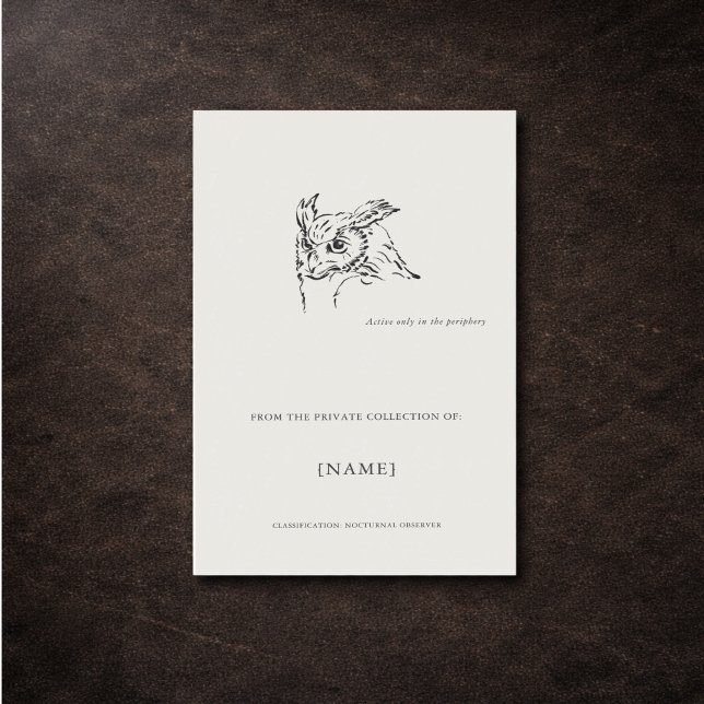 Custom Owl Ex Libris| Dark Academia  Rechteckiger Aufkleber (Von Creator hochgeladen)