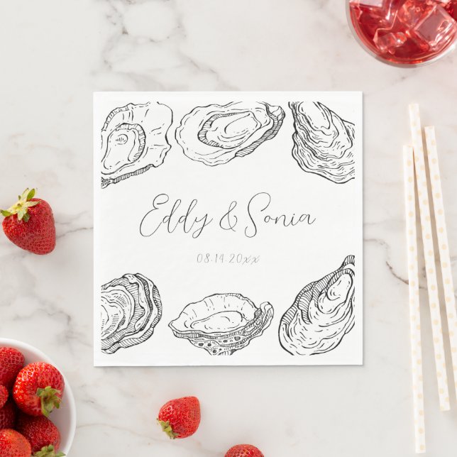 Custom Oyster Party Napkins Serviette (Beispiel)