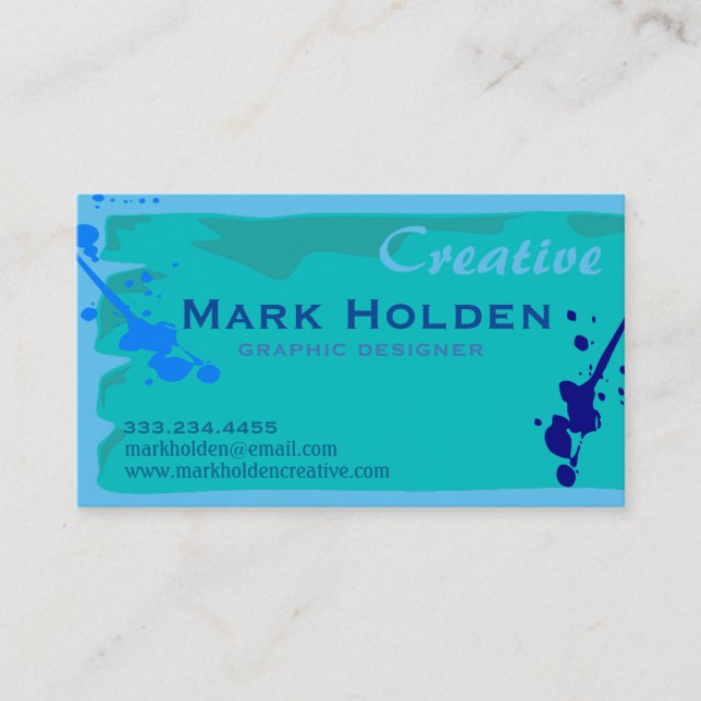Custom Paint Splash Artist Designer Visitenkarte (Vorderseite)