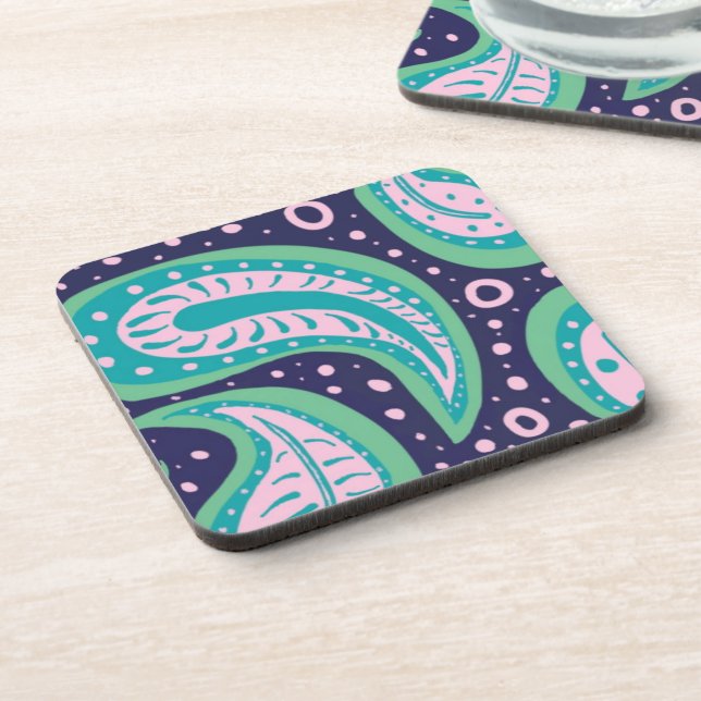 Custom Paisley Hard Plastic Untersetzer (Linke Seite)