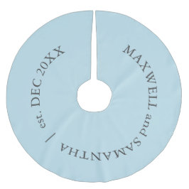 Custom Pale Blue Christmas Tree Skirt Polyester Weihnachtsbaumdecke