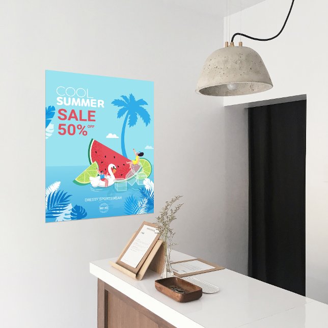 Custom PalmTree Saisonale Business Ads Poster (custom Palm Tree Watermelon Cool Summer Sale Business Ads Poster)