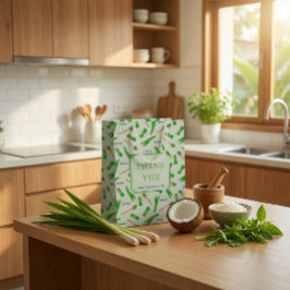 Custom Pandan Leaf Pattern Paper Bag Mittlere Geschenktüte