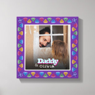 Custom Papa & Me Foto Keepake - Personalisiert Leinwanddruck
