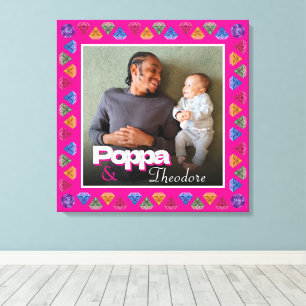 Custom Papa & Me Foto Keepake - Personalisiert Leinwanddruck