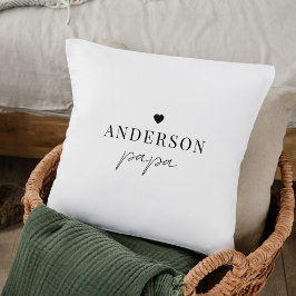Custom Papa Throw Pillow | Name Heart Geschenk Kissen