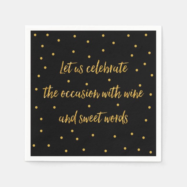 Custom Paper Napkins Black and Gold Serviette (Vorderseite)
