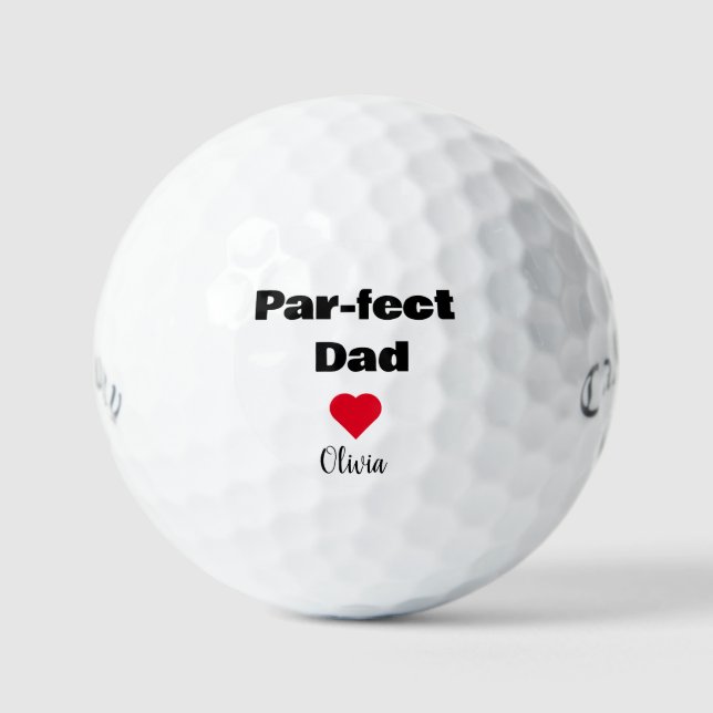 Custom Par-fect Vater Funny Vatertag Geschenke Golfball (Vorderseite)