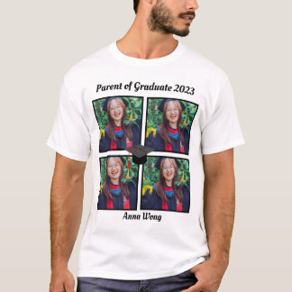 Custom Parent of Graduate 2023 4 Foto Collage T-Shirt
