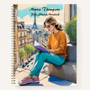 Custom Paris Sketch Travel Notebook Journal-Tagebu Notizbuch