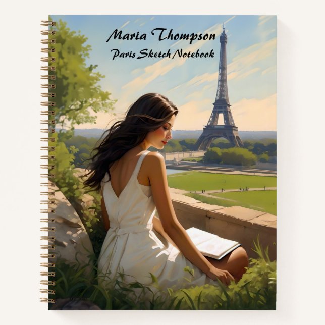 Custom Paris Sketch Travel Notebook Journal-Tagebu Notizbuch (Vorderseite)