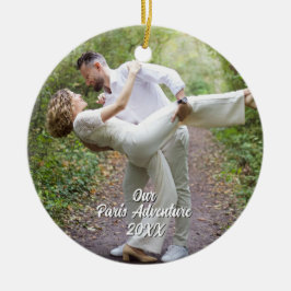 Custom Paris Travel Photo Christmas Tree Keramik Ornament