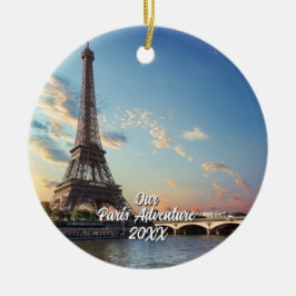 Custom Paris Travel Photo Christmas Tree Keramik Ornament