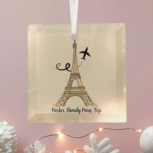 Custom Paris Trip Eiffel Tower Weihnachten Ornament Aus Glas (Von Creator hochgeladen)