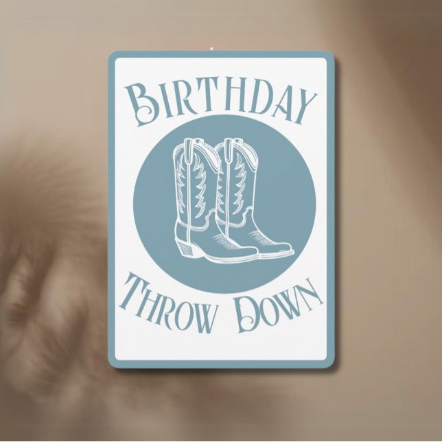 Custom Party Einladung - Country Rodeo Geburtstag (Cowboy Boots Birthday Party)
