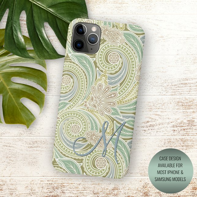 Custom Pasta Green Yellow Blue Pink Paisley Art Case-Mate iPhone Hülle (Von Creator hochgeladen)